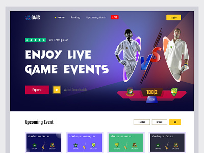 Sports Homepage design