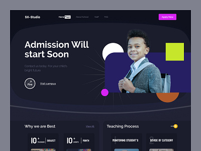 Education web landing page ui design design interface product service startup ui ux web website