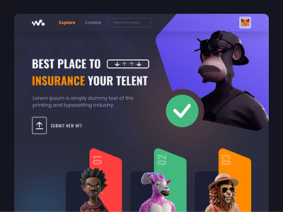 NFT Web landing page UI design
