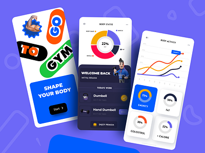 Fitness & Workout App UI design fitness gym healthy mobile app personal trainer ui ux web workout