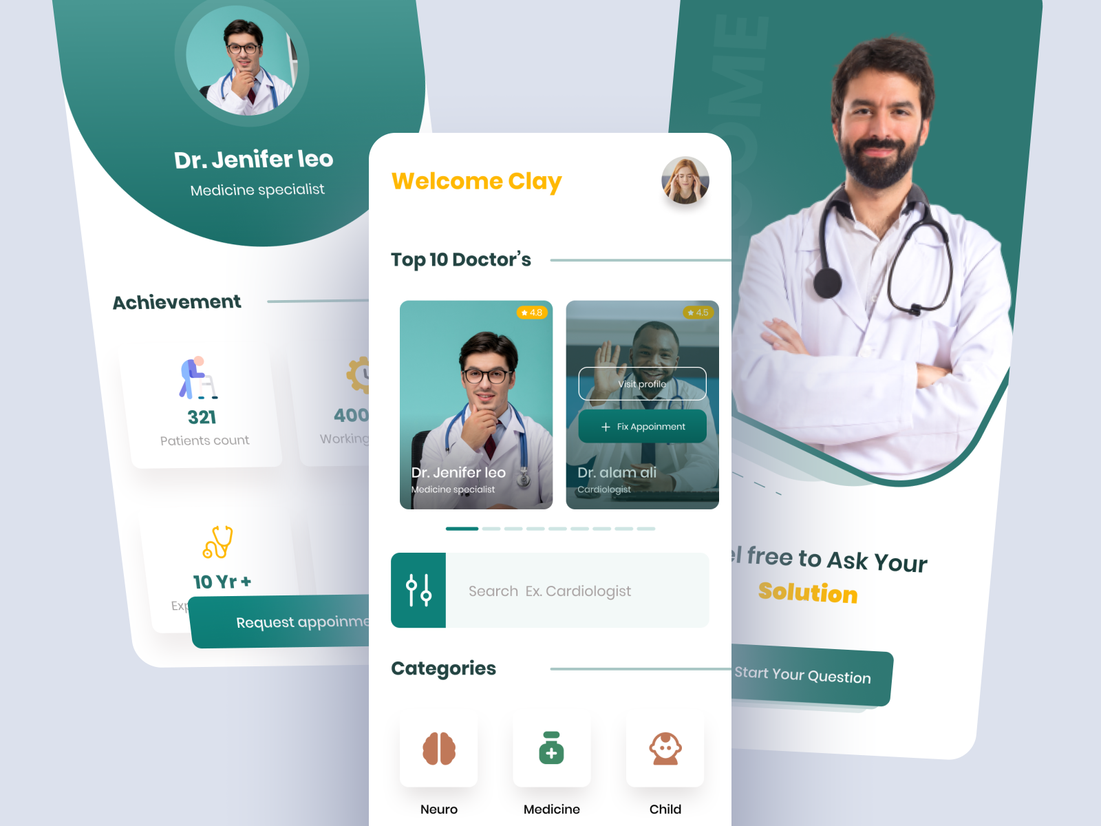 Medical app - Mobile app by Sabbir Hasan on Dribbble