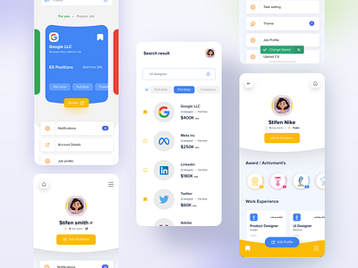 Job finder app Mobile ui design