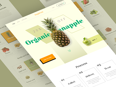 Organic food shop UI design design e commerce food home page landing landingpage product page shop ui uidesign uiux ux web website