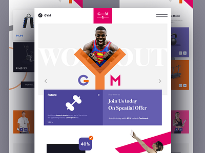 Workout Gym Landing Page UI Design.