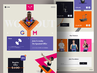 Fitness Landing Page design exercise fitness gym home page landing ui ux web website