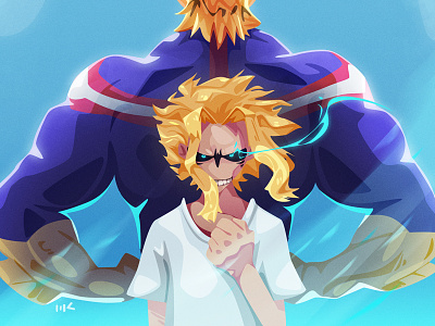 All Might allmight anime art character fanart illustration myheroacademia photoshop vector zat3am