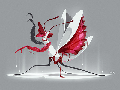 Kabuki Kamakiri cdchallenge characterdesign digitalart illustration kabuki kamakiri mantis vector zat3am