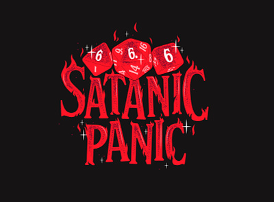 Satanic Panic Graphic Tee apparel design dice dungeons and dragons graphic tee helen oldham illustration illustrator satanic panic screen print t shirt design