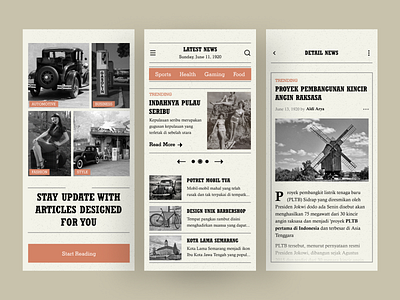 Article Apps article article design app articles blog clean design app mobile design mobile ui news news app newsfeed newsletter newspaper read reading reading app retro ui ux vintage