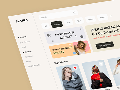 ALASKA - FASHION DASHBOARD STORE clean clothing dashboard dashboard app e commerce e commerce shop fashion fashion app fashion brand minimal online shop online store sale shopping store ui ux website