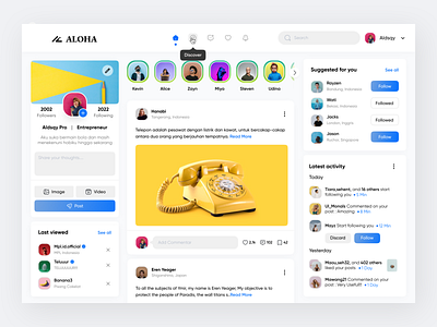 Aloha - Social Media Dasboard Concept