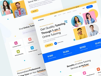 MyTutor. - Online Tutoring Landing Page View colorful e learning education landing page learning learning online online class online course online learning online tutoring school study teaching tutor tutoring ui university ux web website