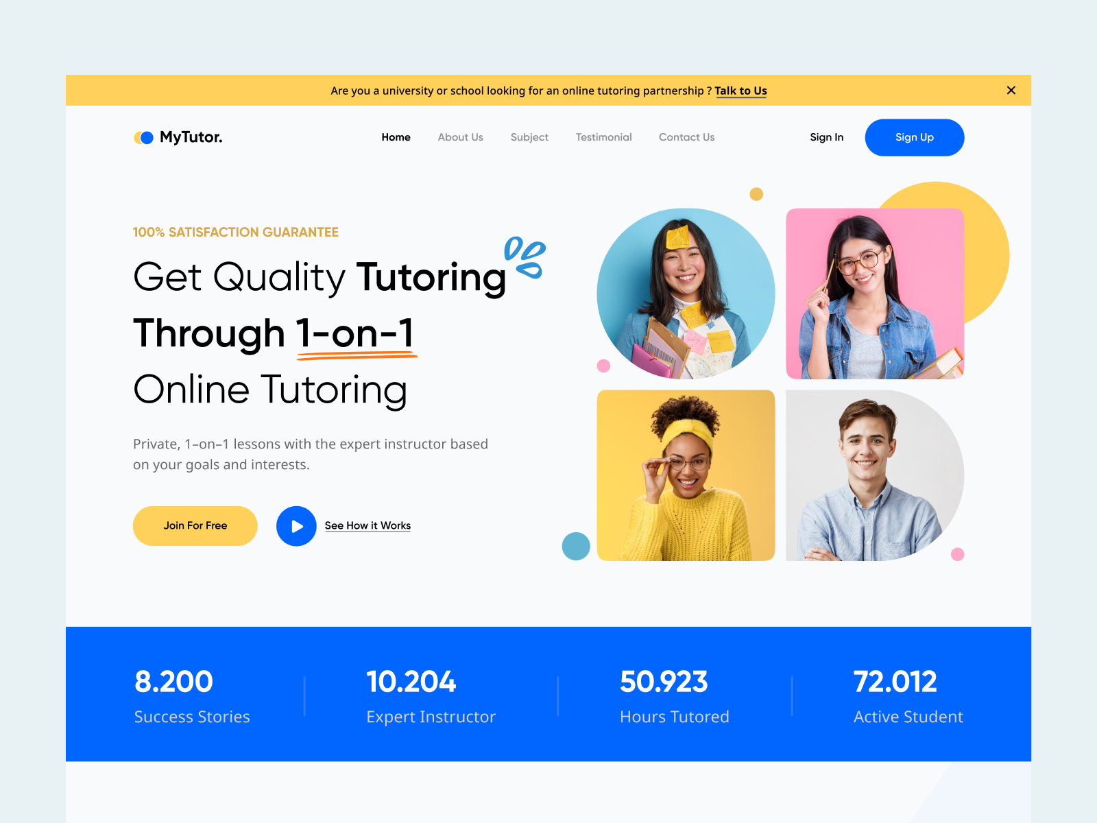 MyTutor. - Online Tutoring Landing Page View By Aldsqy For Sans ...