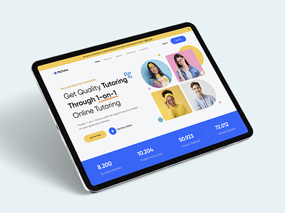 MyTutor. - Online Tutoring Mockup View colorful e-learning education ipad landing page learning mockup mockup view online class online course online tutoring private class student study teaching tutoring ui ux website