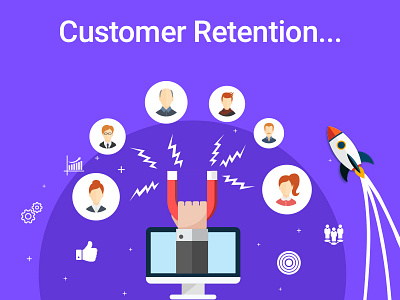 Customer Retention Illustration business customer engagement illustration illustrator infographic process retention sales