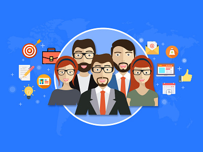 Teamwork Illustration business character clients illustration infographics interface sales team users ux vector work