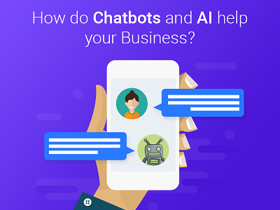 How do Chatbots and AI help your business? ai business chat bot chatbot infographics mobile rapidops ui ux vector