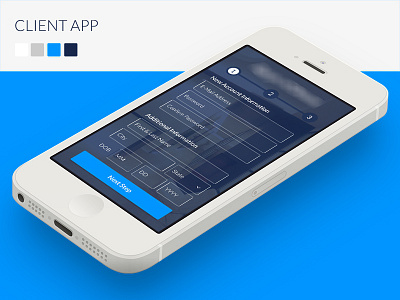 Version one UI Design background blue iphone app signup ui
