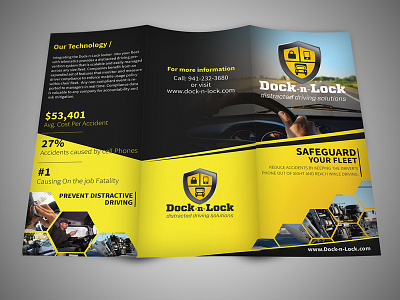 Trifold Brochure - Web App brochure clean design hexagon trifold yellow