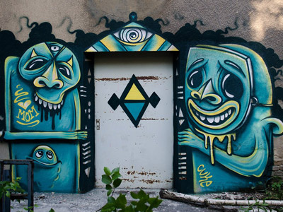 The Keeper berlin blue graffiti keeper mike friedrich wall