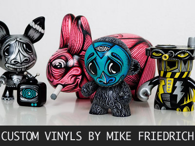 Custom Vinyl Toys cuke custom art customizing dudebox kidrobot kozik labbit mike friedrich toys vinyl toys