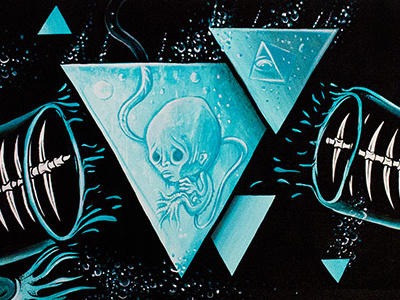 Leviathan acryl black blue canvas cuke deep sea leviathan mf painting