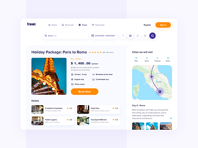 Tour Booking Platform booking booking app branding concept dashboard design tour tourism travel travel agency traveling ui ux web web site website