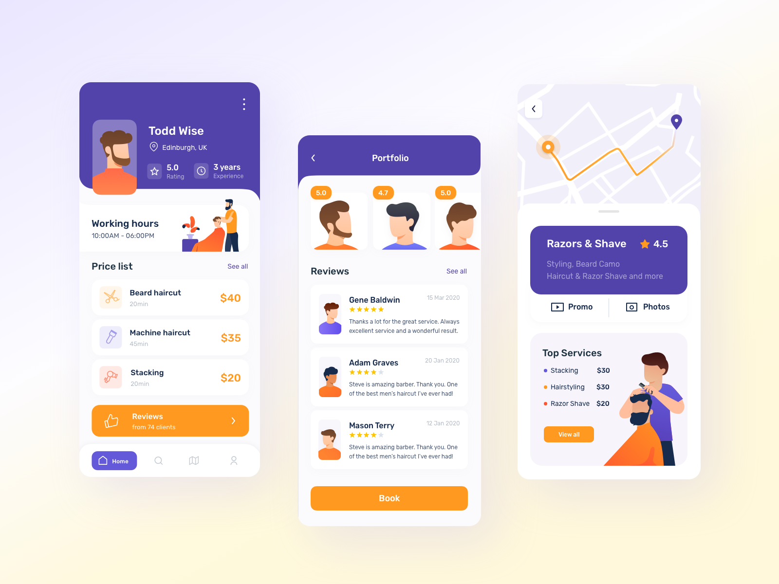 app barber marketplace dribbble