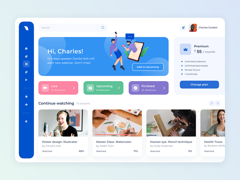 User Profile For Webinar Platform By Cleveroad 🇺🇦 On Dribbble