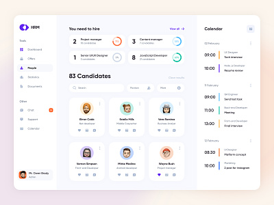 HRM System candidates concept dashboard design hr app hr management hr software hrm illustration offers people ui ux