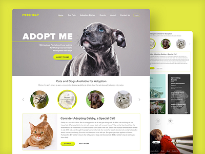 PetsHelp Website adopt dog home home page pets redesign web website