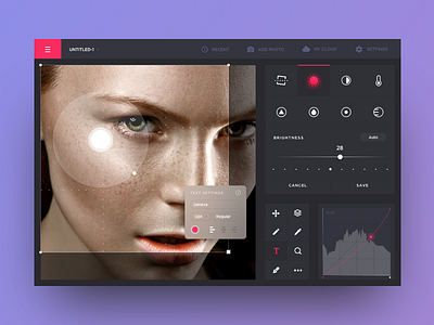 Photo Editor App dashboard editing editor filter ipad photo photoshop settings tablet