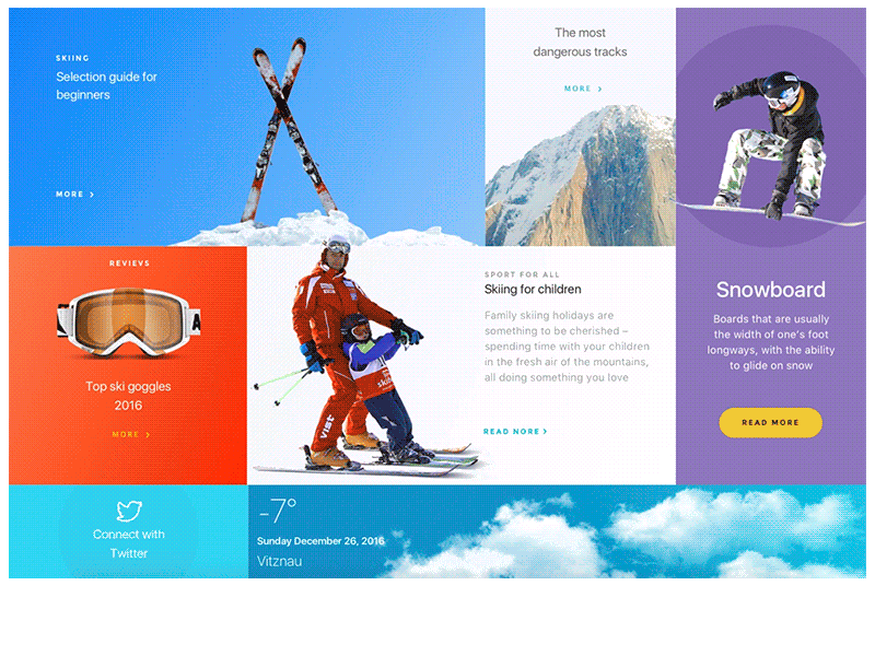Action! dynamic gif landing landing page ski web web site widget winter