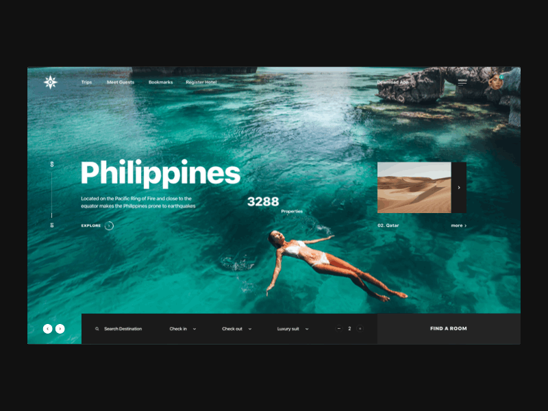 Booking service airbnb animation clear design marketplace site travels ui ux web website