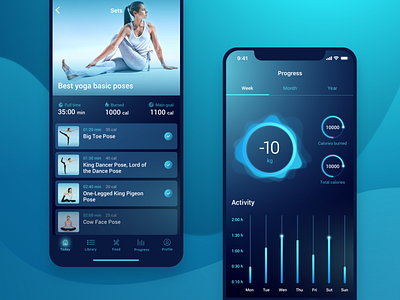 Yoga | Mobile app android clean concept fitness app graphic design health healthcare interface ios iphone iphonex layout design minimal mobile app modern progress sport workout yoga