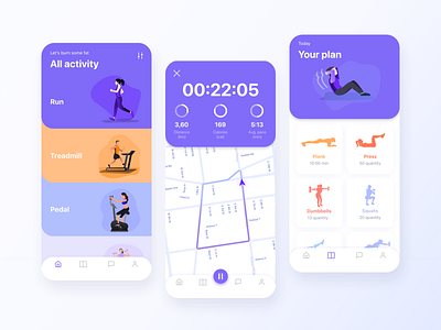 Fitness | Mobile app android design fitness fitness app graphic design ios iphonex mobile mobile app mobile app design mobile design modern sport