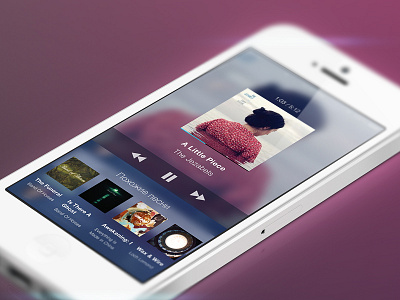 Player app gui ios ios7 iphone mobile music player screen
