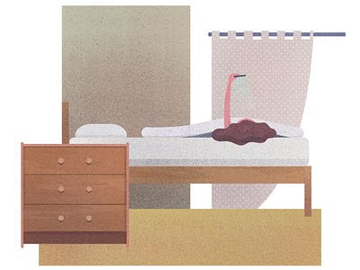 Comfortable bed illustration illustrator lazy photoshop