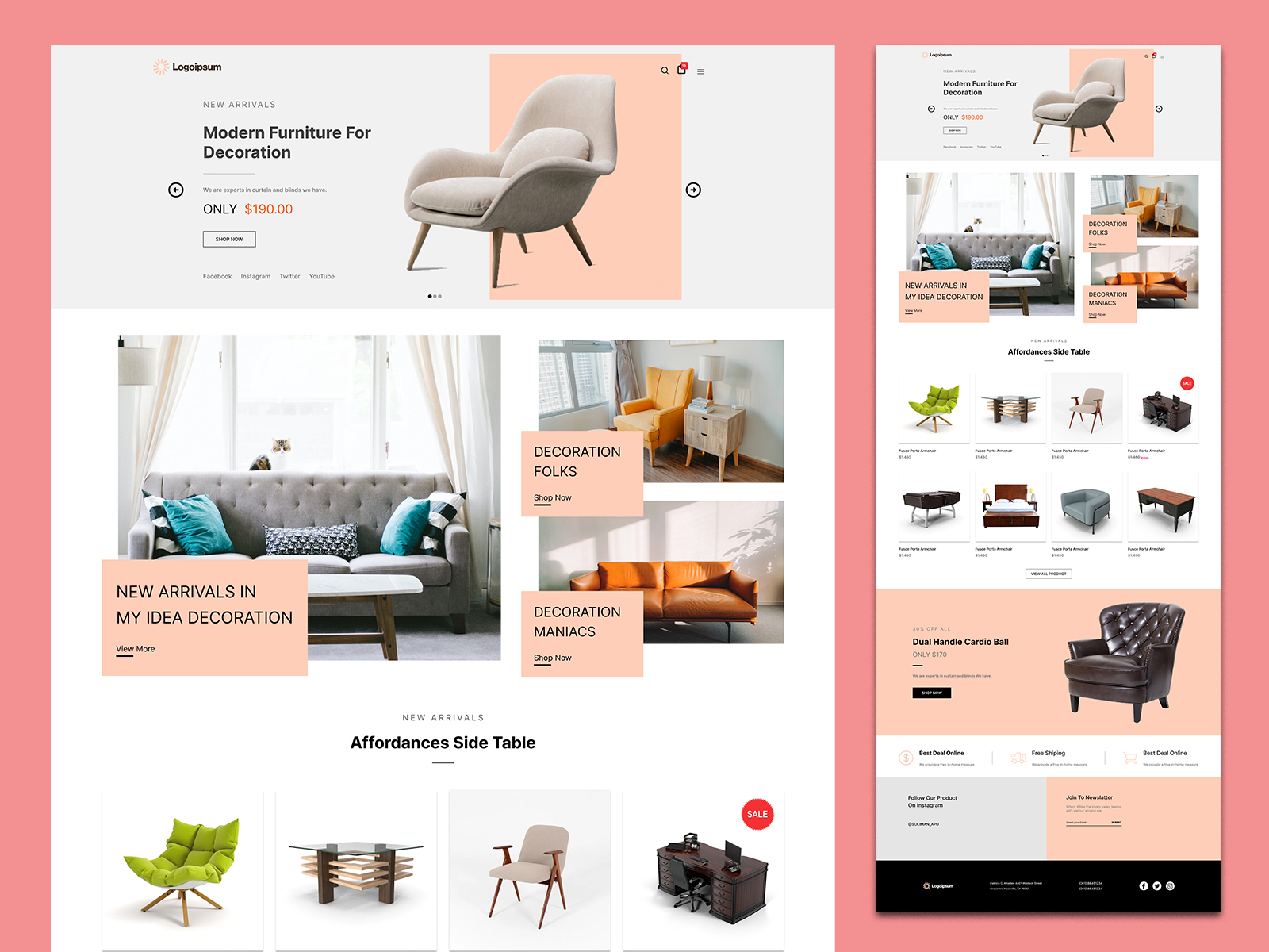 Furniture Website UI Design by Soliman Apu on Dribbble