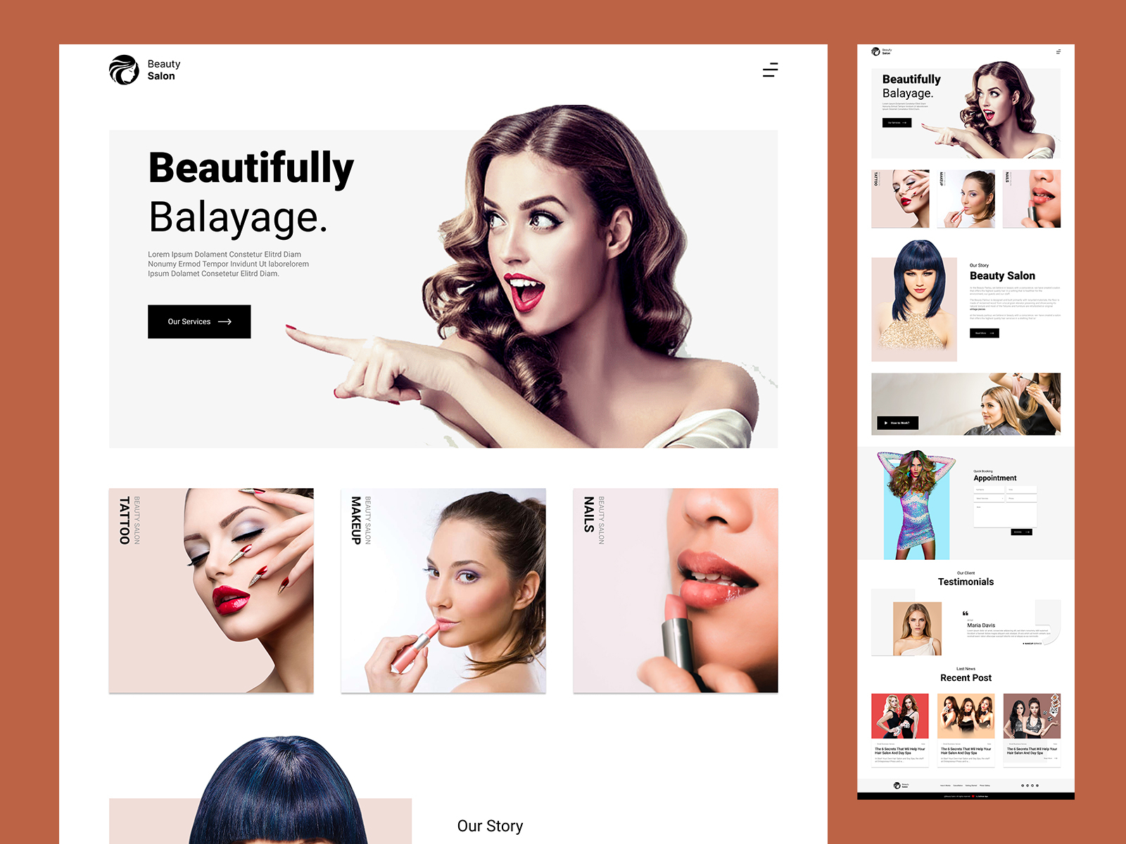 Beauty Salon Website UI Templated Design by Soliman Apu on Dribbble