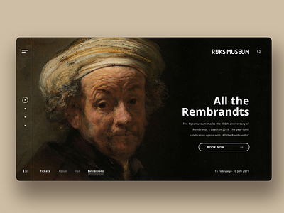 Redesign Rijksmuseum desktop museum rembrandt rijksmuseum ui uidesign website