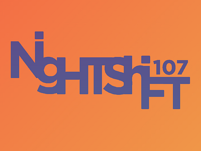 Text Based Logos: "NightShift107" Concept. branding design gradient graphic design graphicdesign graphicdesigner illustration logo logodesign logodesigner logos minimalistic modern night shift