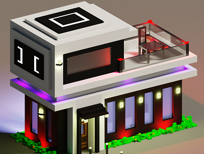 Vox #3: Modern House #3 3d 3dart 3dmodel architecture art branding design dribbble graphic design graphicmodel illustration logo model modern voxel