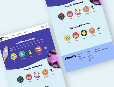 Knowlet - Learning Platform to you dream job graphic design interface ui ux