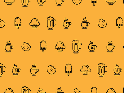 Card Pictograms beer coffee cookie icon set tea