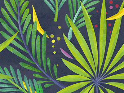 rain forest animated botanical floral gif pattern tropical