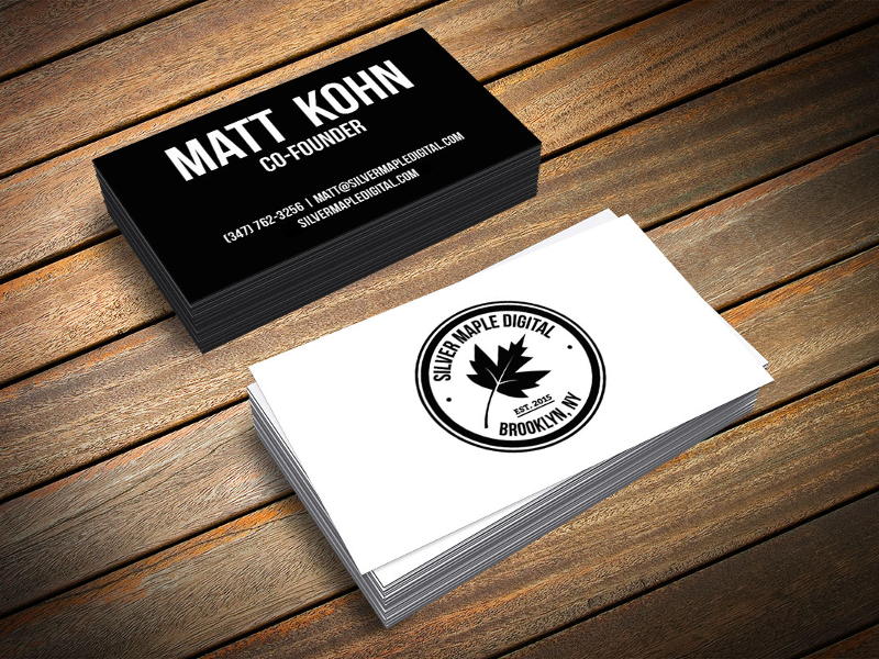 Black & White Business Cards brooklyn agency digital black and white minimal business cards