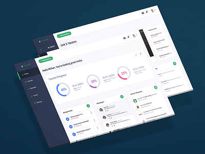 Educational Web App Dashboard: UI Design course dashboard education module startup ui