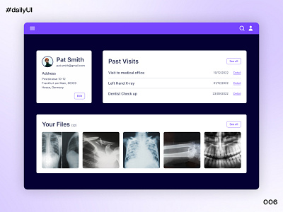 Daily UI • 006 • User Profile 006 dailyui design health ui webapp xray