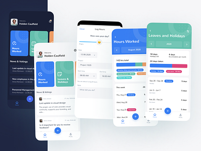 HR mobile app concept app design ui ux